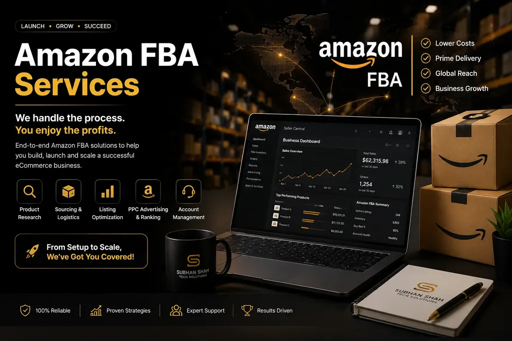 Amazon FBA services for product research, listing optimization, PPC advertising and account management