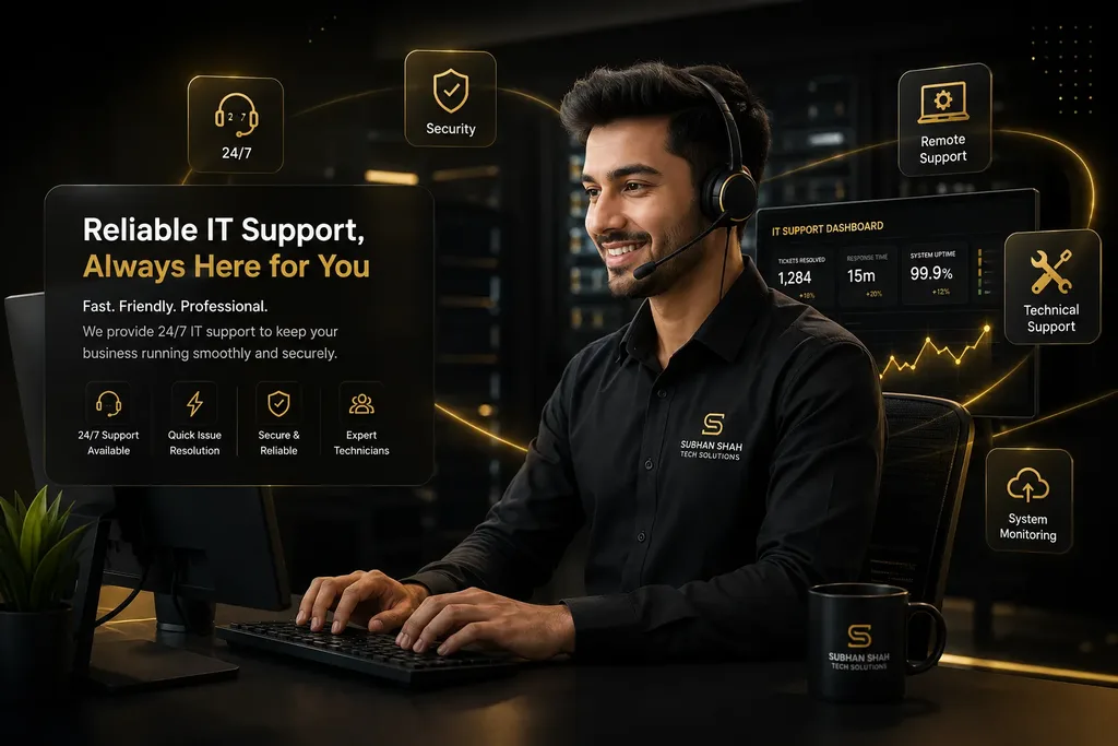 Professional IT support services in Dubai and Sharjah UAE with remote assistance and system monitoring